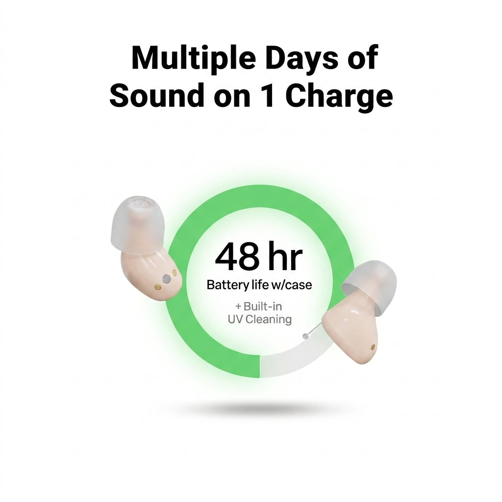 Hearivo hearing aid touch control button detail